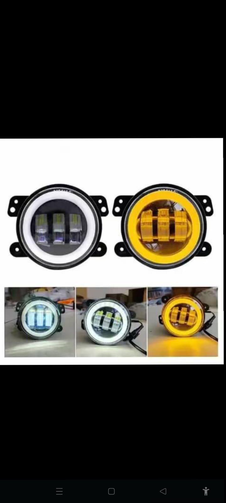 LED Projector Fog Lights (White + Yellow DRL Halo)