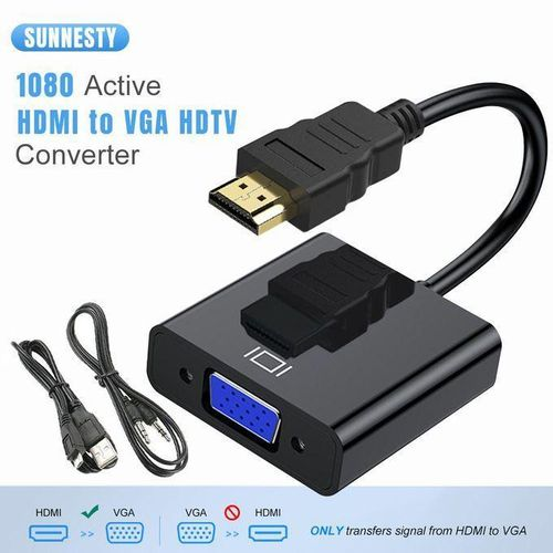 New Generation HDMI To VGA Adapter Converter, HDMI Female To VGA Male Adapter With 3.5mm Audio Port And Micro USB Power Cable, Compatible For Computer, Desktop, Laptop, PC, Monit