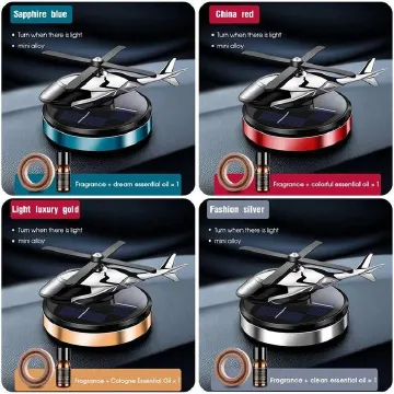 Solar Car Air Freshener Interior Warhawk 1 Helicopter Propeller Rotary Aromatherapy Ornament Auto Accessories Perfume Diffuser