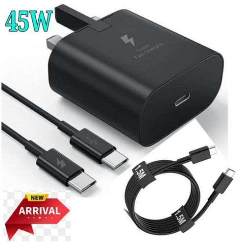 Samsung Super Fast 45W PD USB-C PD Adapter, Fast Charger For Galaxy S21/S20/Note 20, Power Delivery Wall Charger, Type-C Laptop Charging, 5V/3A 9V/3A 15V/3A 20V/2