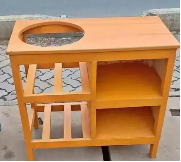 Modern Classic Wooden Kitchen Table with Storage Racks Suitable for 6KG Cooking Meko Strong Design for 6KG Meko Appliances | Durable & Stylish