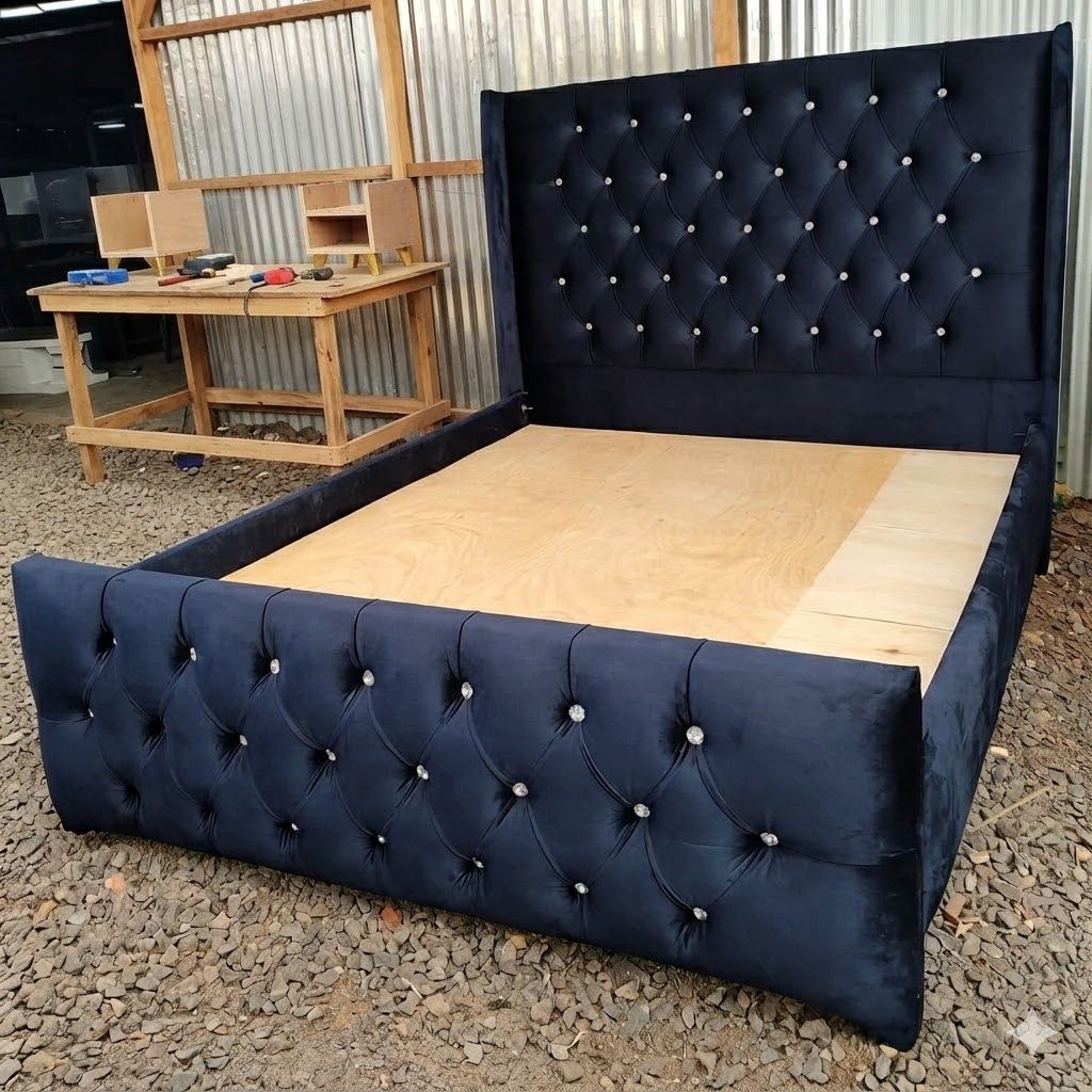 【ON OFFER】 Modern Chester Bed Velvet Bed Frame High Quality Durable Beds With Classic Design