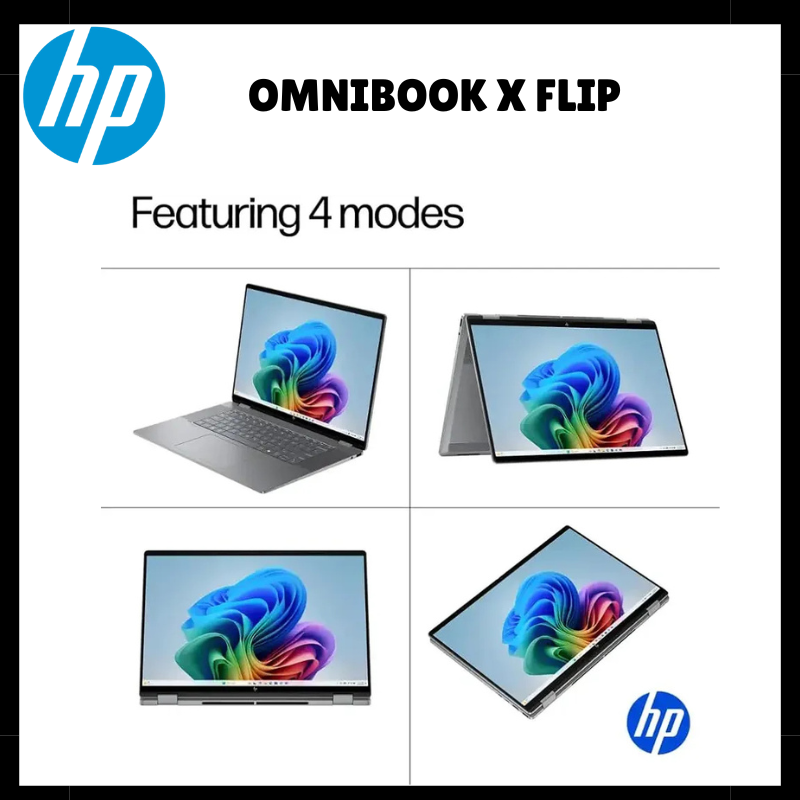 HP Omnibook X Flip Ultra 5 16GB RAM 512GB SSD 1.38Kg Backlit Keyboard Notebooks 14 Inch 2K IPS Touchscreen Display Laptop Intel Core Ultra 5 226V Processor Intel Arc 130V Graphics 59Wh Battery Laptops