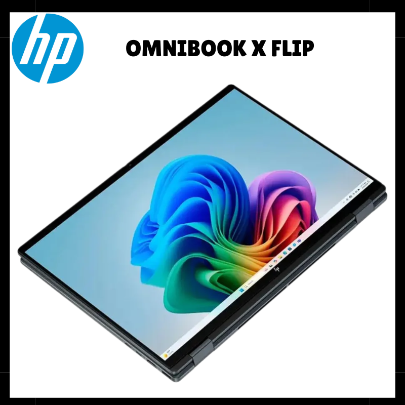 HP Omnibook X Flip Ultra 5 16GB RAM 512GB SSD 1.38Kg Backlit Keyboard Notebooks 14 Inch 2K IPS Touchscreen Display Laptop Intel Core Ultra 5 226V Processor Intel Arc 130V Graphics 59Wh Battery Laptops