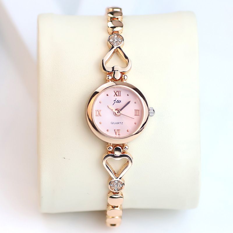 Women Luxury Quartz Bracelet Watch Elegant Heart Design Ladies Wrist Watch Fashion Gift for Girls Girlfriend Unique Stylish Small Dial Wristwatch