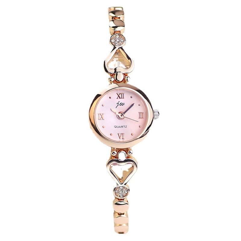 Women Luxury Quartz Bracelet Watch Elegant Heart Design Ladies Wrist Watch Fashion Gift for Girls Girlfriend Unique Stylish Small Dial Wristwatch