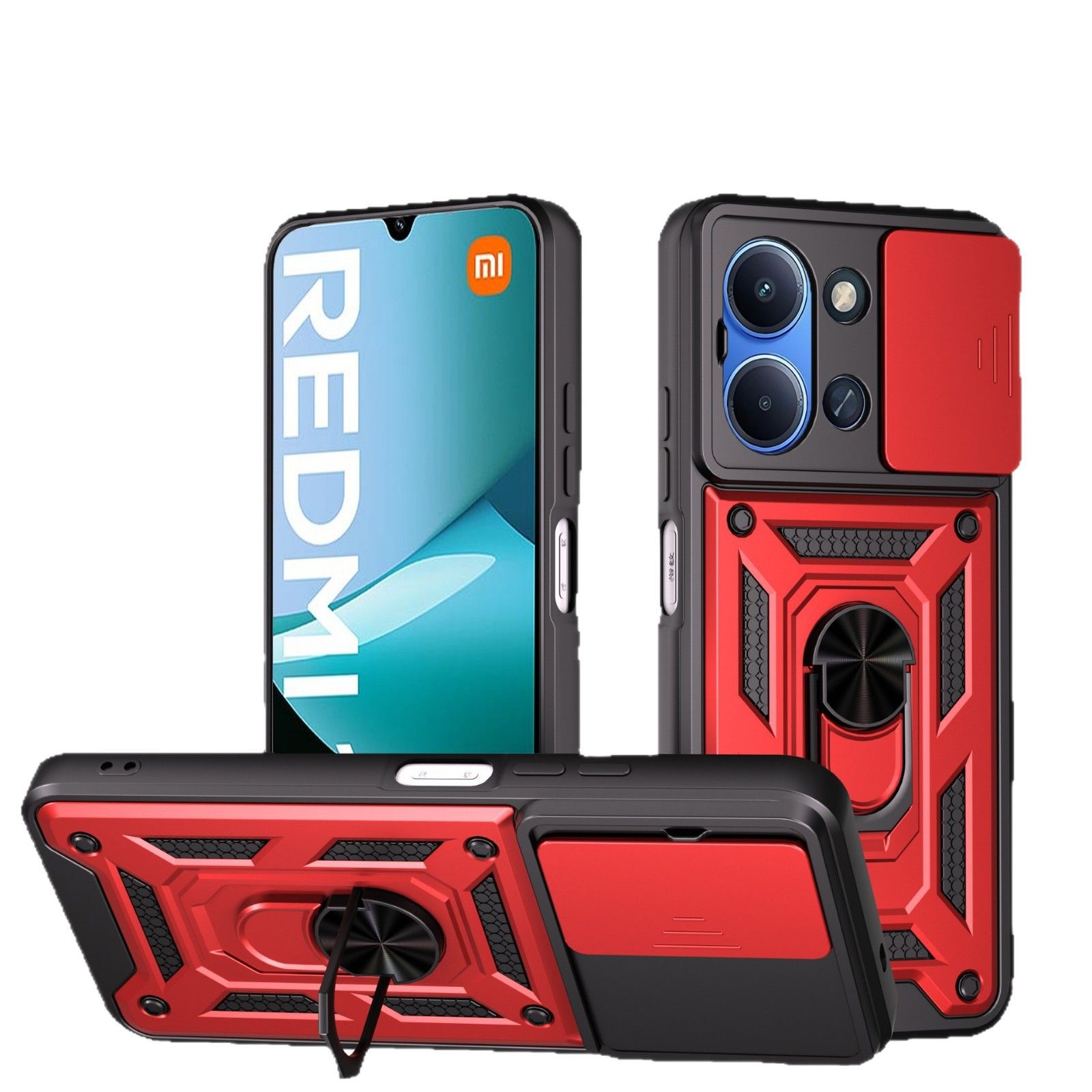 Rugged Armor Phone Case For Xiaomi Redmi 15C Shockproof Kickstand Heavy Duty Protective Cover