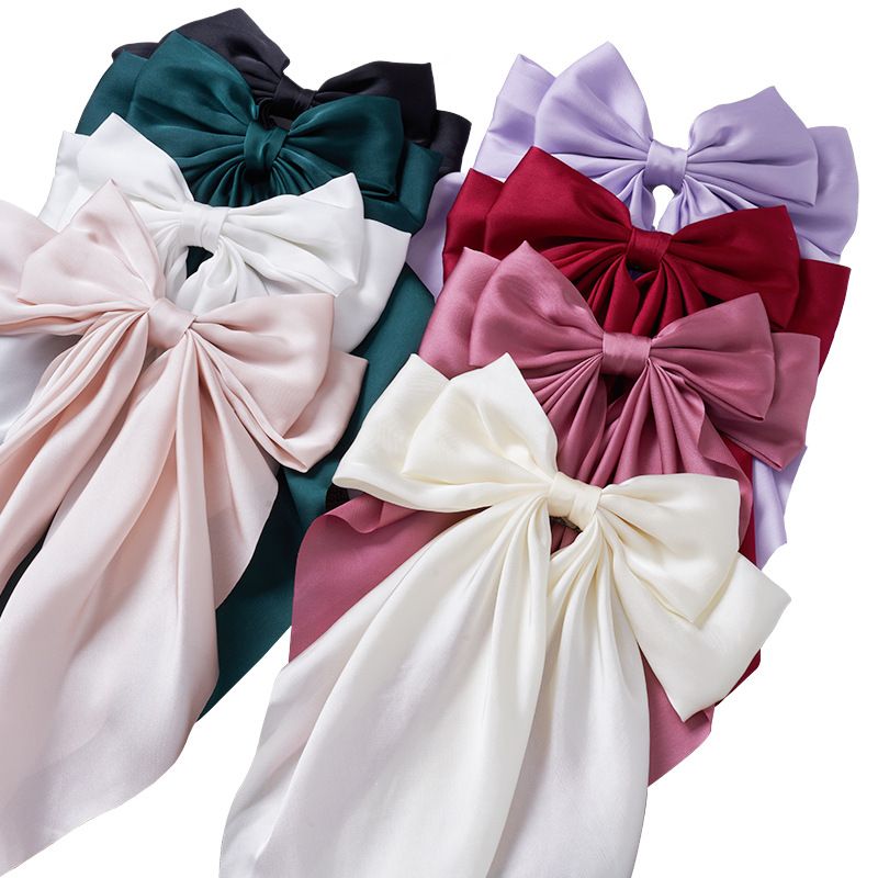Large Bow Hair Clip for Women Long Ribbon Hair Bow Elegant Hair Accessories Girls Hair Clip