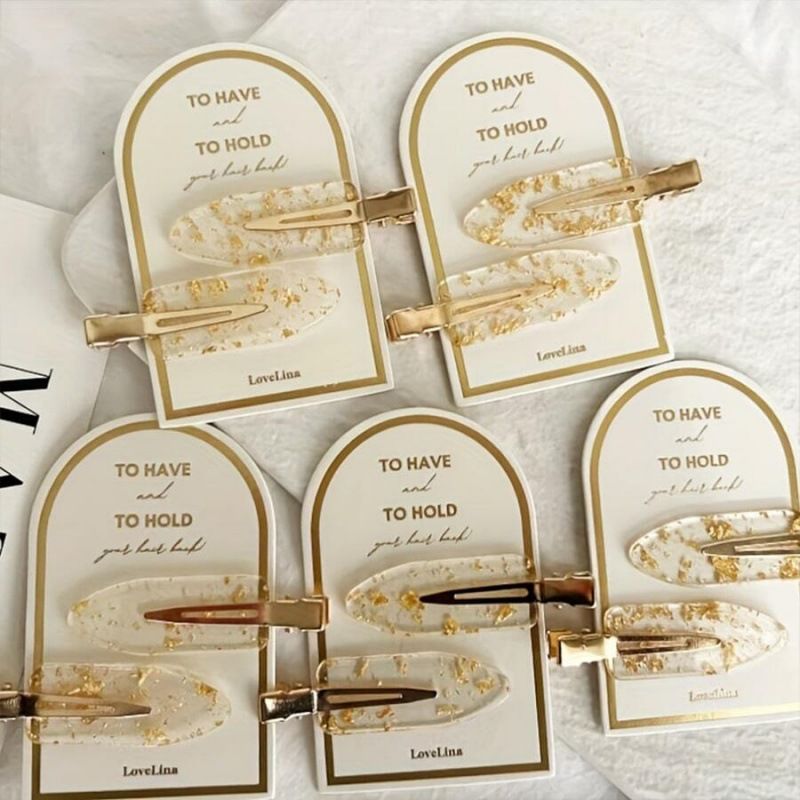 Acrylic Hair Clip for Women Gold Foil Hair Clip Fashion Hair Accessories Girls Hair Barrette