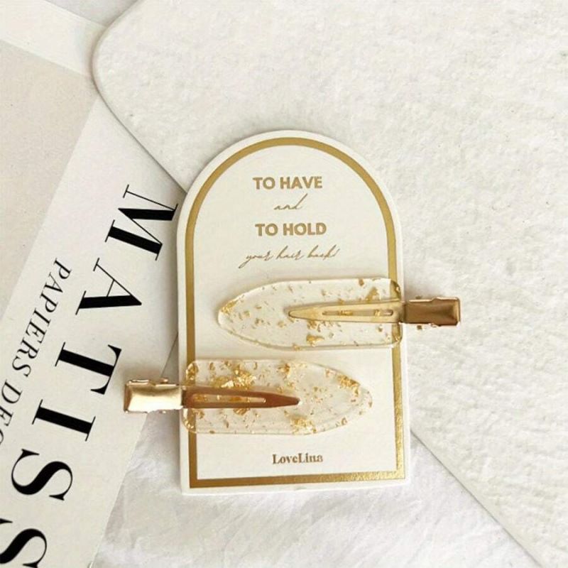 Acrylic Hair Clip for Women Gold Foil Hair Clip Fashion Hair Accessories Girls Hair Barrette