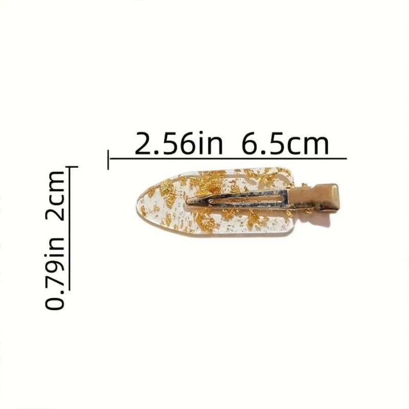 Acrylic Hair Clip for Women Gold Foil Hair Clip Fashion Hair Accessories Girls Hair Barrette