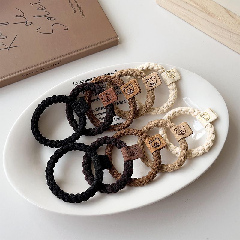 Autumn and winter brown bear hair tie women simple and versatile hair elastic high elasticity non-damaging hair tie ponytail elastic hair accessories