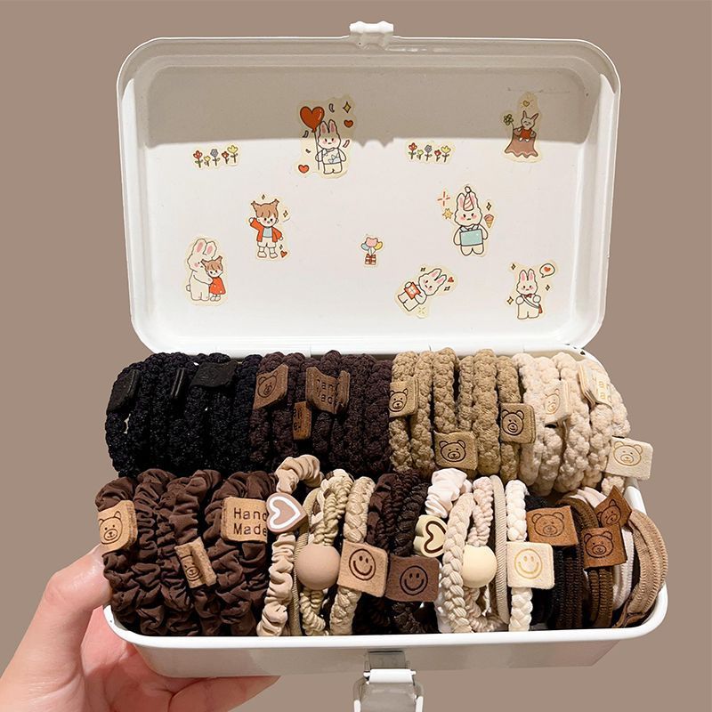 Autumn and winter brown bear hair tie women simple and versatile hair elastic high elasticity non-damaging hair tie ponytail elastic hair accessories