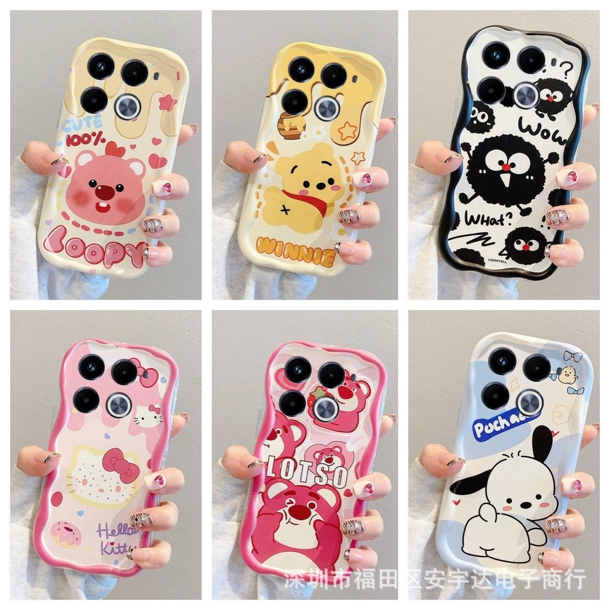 Cartoon Phone Case for Infinix Hot 50/40 Spark 10/20 Smart 8 Soft Silicone Shockproof Cover