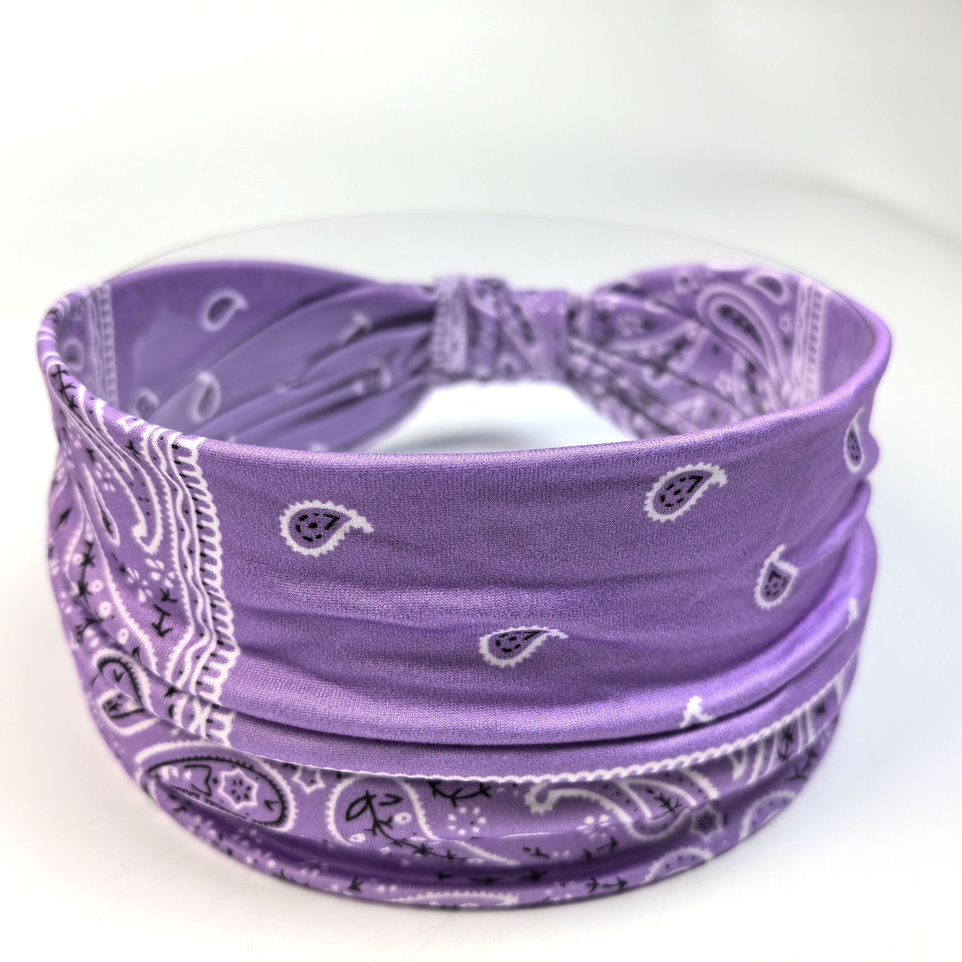 Women Boho Headband Bandana Hair Wrap Stretch Turban Headband Paisley Print Elastic Hair Accessories for Daily Wear Sports Yoga