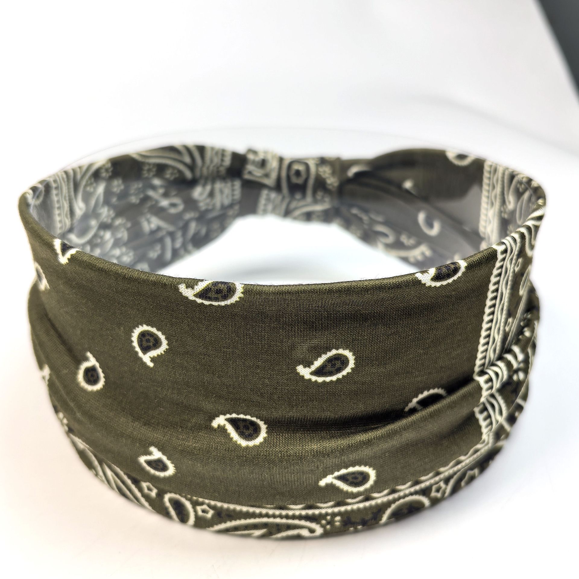 Women Boho Headband Bandana Hair Wrap Stretch Turban Headband Paisley Print Elastic Hair Accessories for Daily Wear Sports Yoga