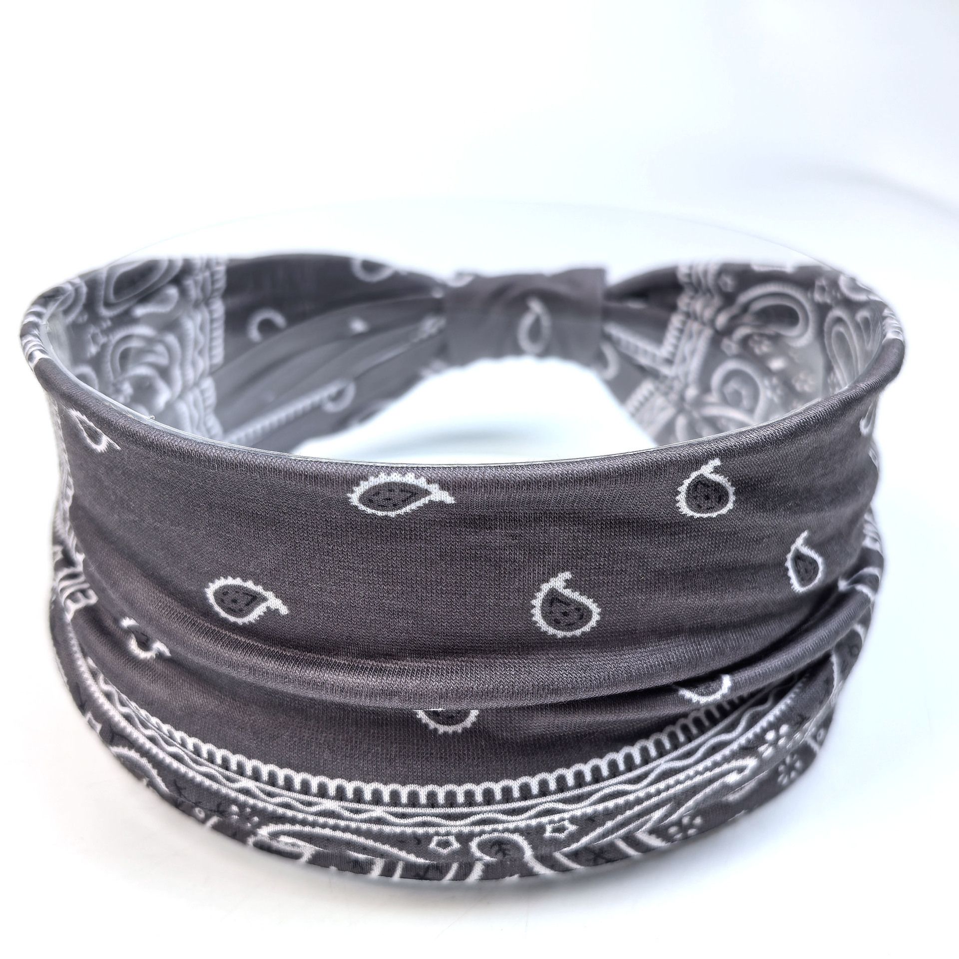 Women Boho Headband Bandana Hair Wrap Stretch Turban Headband Paisley Print Elastic Hair Accessories for Daily Wear Sports Yoga