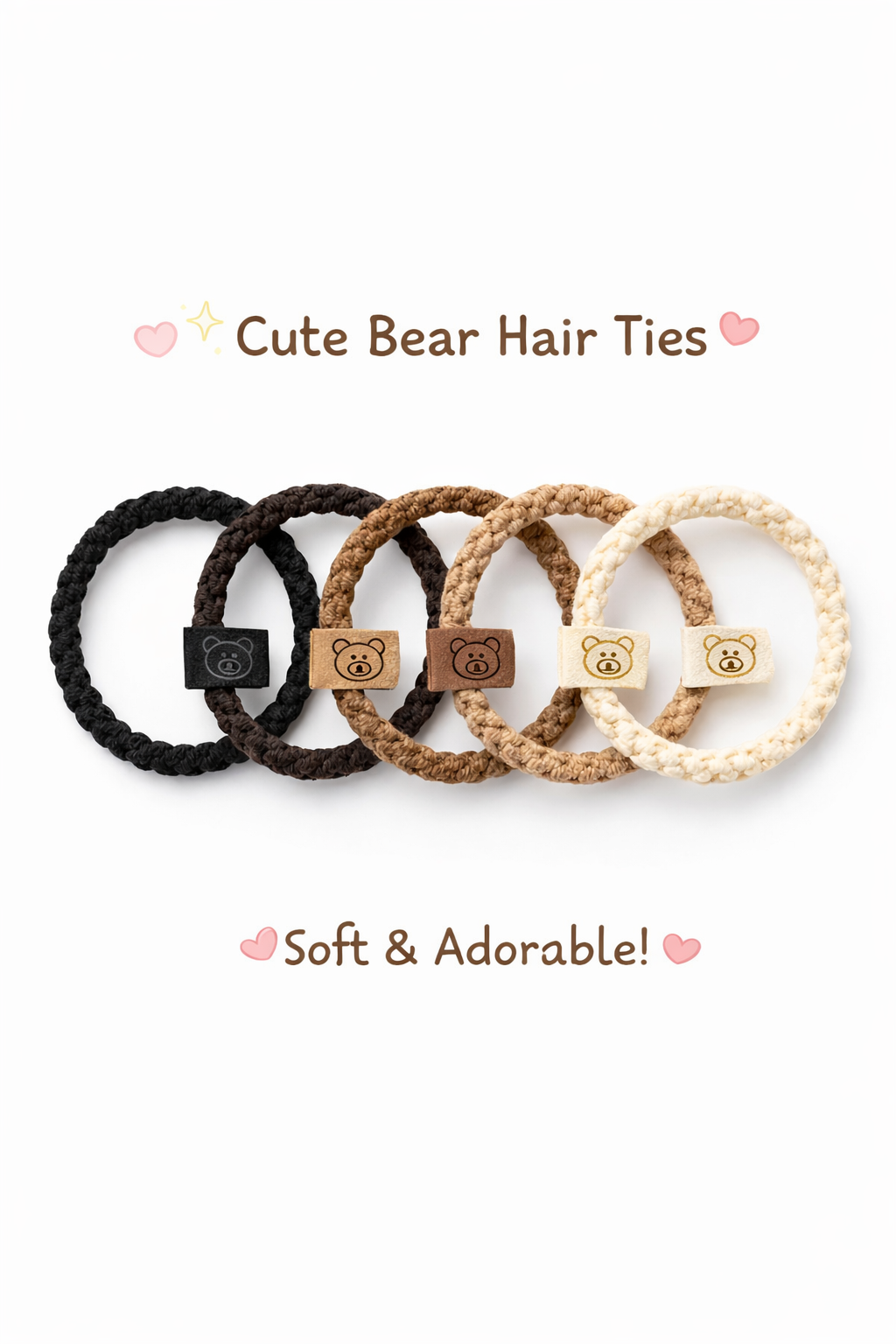 Autumn and winter brown bear hair tie women simple and versatile hair elastic high elasticity non-damaging hair tie ponytail elastic hair accessories