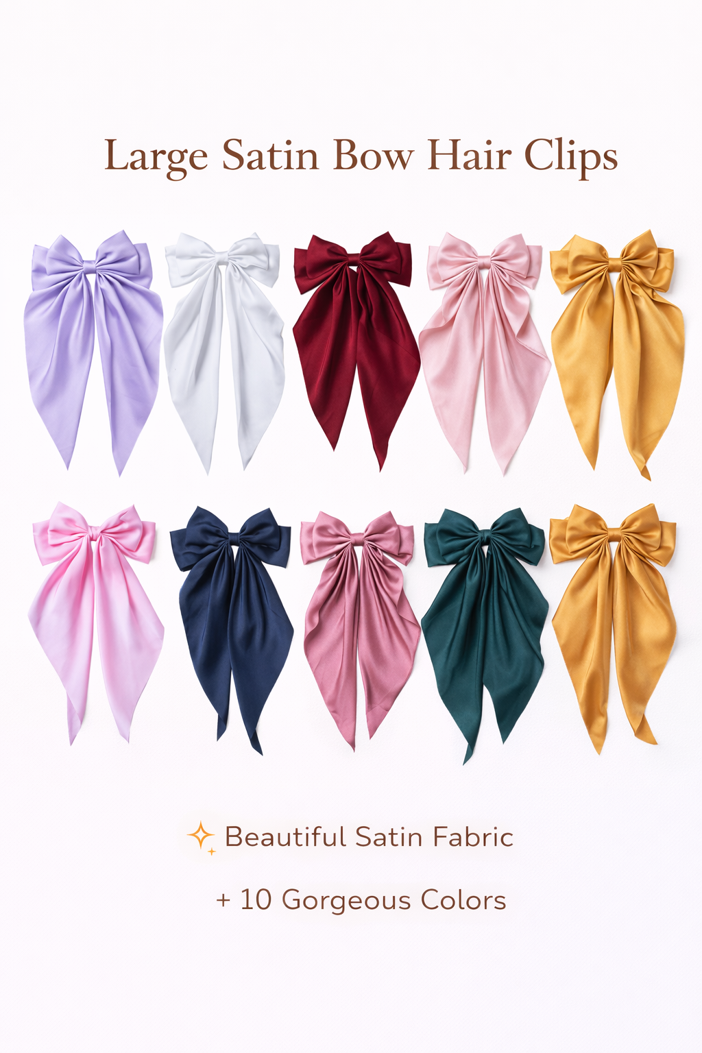 Large Bow Hair Clip for Women Long Ribbon Hair Bow Elegant Hair Accessories Girls Hair Clip