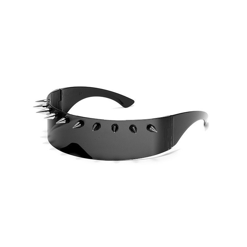 Spike Sunglasses Punk Rivet Goggles Men Women Futuristic Shield Shades UV400 Party Rave Eyewear
