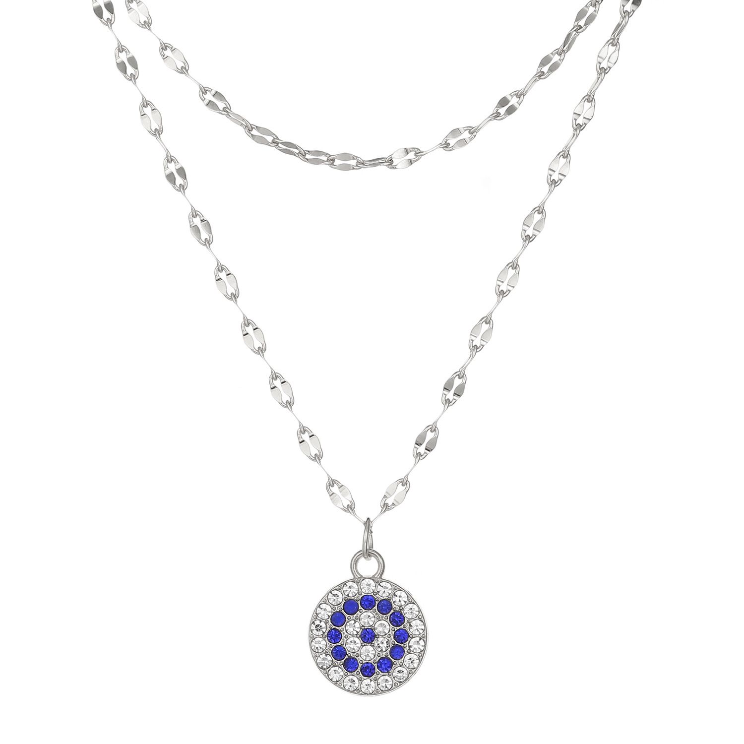 Boho Layered Necklace for Women Evil Eye Pendant Beaded Choker Multi Layer Chain Fashion Jewelry