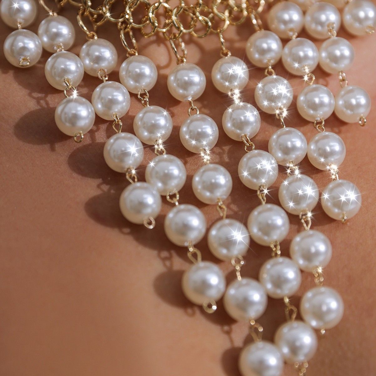 Pearl Choker Necklace for Women Gold Chain Statement Jewelry Fashion Gift