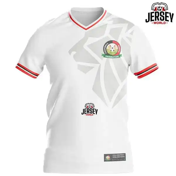Kenya Harambee Stars 2025/26 AFCON Home Kit | White V-Neck | Official National Jersey