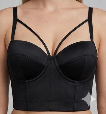 1PC SatinSweetheart Bustier Bralette | Padded Cups | Cross-Front Straps | Corset-Inspired Silhouette
