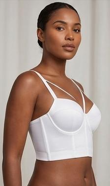 1PC SatinSweetheart Bustier Bralette | Padded Cups | Cross-Front Straps | Corset-Inspired Silhouette