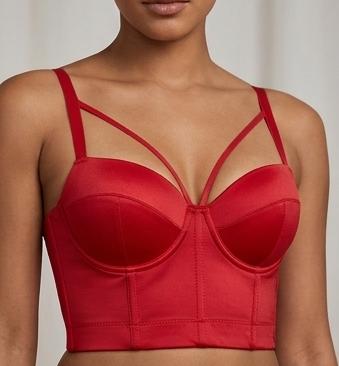 1PC SatinSweetheart Bustier Bralette | Padded Cups | Cross-Front Straps | Corset-Inspired Silhouette