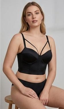 1PC SatinSweetheart Bustier Bralette | Padded Cups | Cross-Front Straps | Corset-Inspired Silhouette