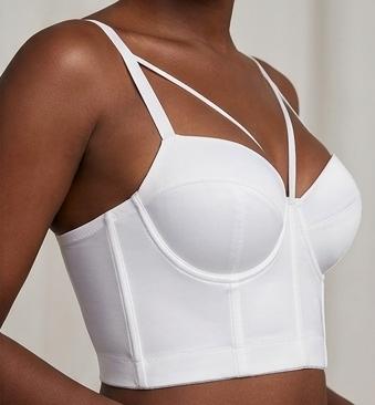 1PC SatinSweetheart Bustier Bralette | Padded Cups | Cross-Front Straps | Corset-Inspired Silhouette