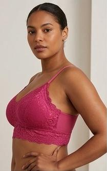 1PC LaceCotton Sweetheart Bralette | Floral Lace Cups | Scalloped Edging | Adjustable Straps