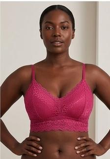 1PC LaceCotton Sweetheart Bralette | Floral Lace Cups | Scalloped Edging | Adjustable Straps