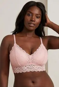 1PC LaceCotton Sweetheart Bralette | Floral Lace Cups | Scalloped Edging | Adjustable Straps