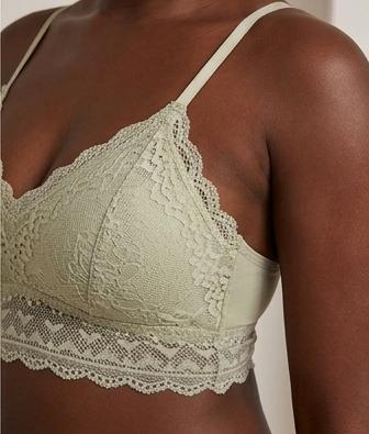 1PC LaceCotton Sweetheart Bralette | Floral Lace Cups | Scalloped Edging | Adjustable Straps