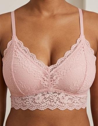 1PC LaceCotton Sweetheart Bralette | Floral Lace Cups | Scalloped Edging | Adjustable Straps