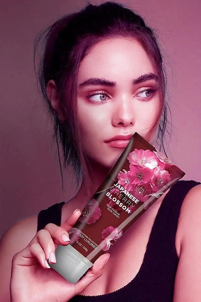 4 Pack Dear Body Cherry Blossom Contains Shower Gel, Body Splash, Body Cream and Body Lotion Sweet Fresh Scent Keep Fresh Body Washes 4 in 1 Signature Collection Body Luxuries Set