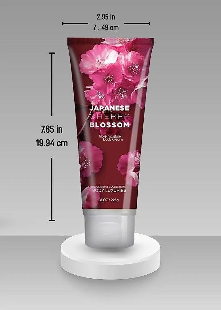 4 Pack Dear Body Cherry Blossom Contains Shower Gel, Body Splash, Body Cream and Body Lotion Sweet Fresh Scent Keep Fresh Body Washes 4 in 1 Signature Collection Body Luxuries Set