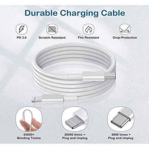 Apple 25W Original Fast Charger Adapter For iPhone 11/12/13/ 14/14Pro/14 Max/ 14 Pro Max with USB-C to Lightning Cable
