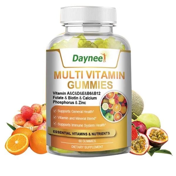 Daynee Multi Vitamin Vegan Gummy Adult Vitamins Supplement Multivitamin Gummies. Multivitamin Gummies with Calcium and Zinc Multi Vitamins ,Health Support Dietary Supplement 60 Gummies.
