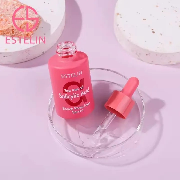 Estelin Tea Tree Oil Salicylic Acid Face Serum 30ml Anti Acne Pore Minimizing Serum Oil Control Hydrating Skin Repair Brightening Shrink Pores Facial Essence For Oily Acne Prone Skin Daily Skincare
