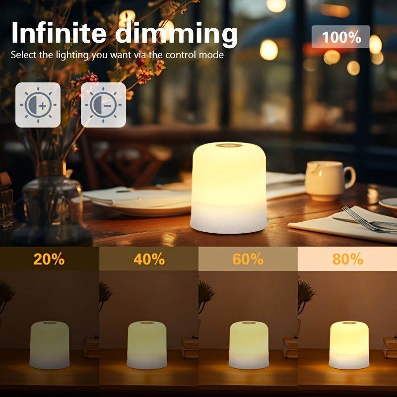 RGB Touch Night Light Portable LED Night Light Bedside Lamp Smart Dimmable Touch Bedside Lamp 16 Lighting Colors - Color Changing Night Light - Dimmable LED Reading Lamp with Color Changing Mode, Suit