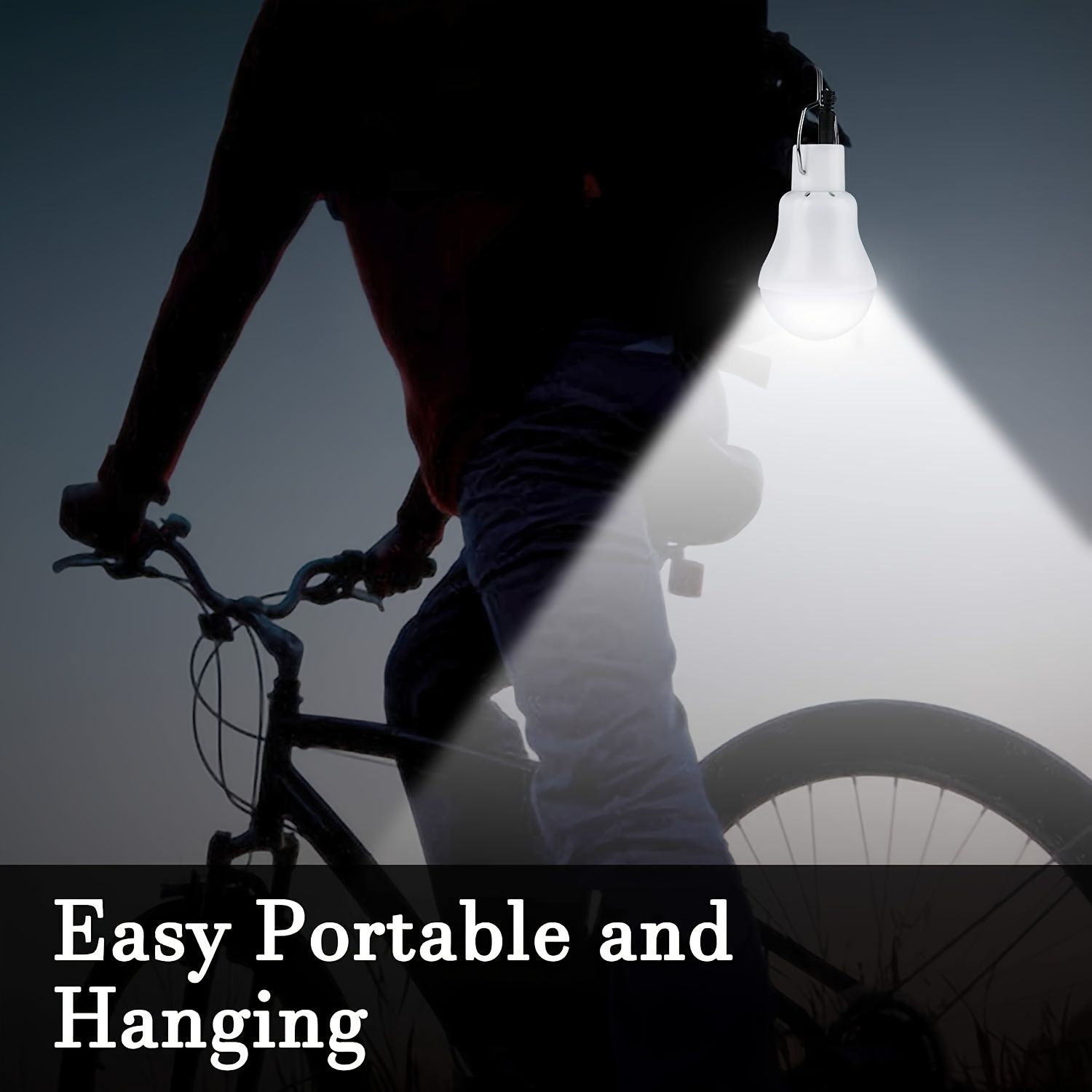 Solar LED Bulb, Smart Outdoor Emergency Lighting Hook, Outdoor Flashlight, Camping Lamp, Portable Solar LED Bulb (with Solar Panel), Camping Searchlight, Adventure Lighting, Fishing Lighting, Christma