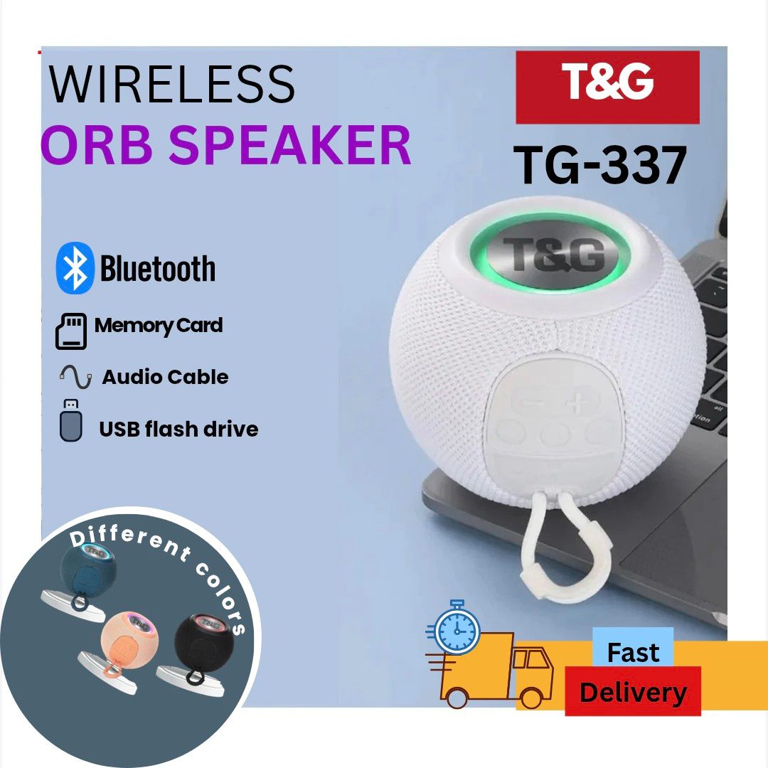 T&G TG337 Portable Bluetooth Speaker Wireless Portable Speaker Colorful Multi- Color RGB LED lights USB/TF (Micro SD) card AUX for Phone/PC/Laptop/TV TWS support pairing