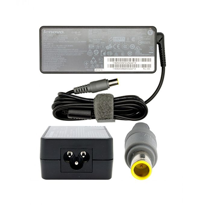 Lenovo ThinkPad X230 / E545 / T530 / T420 / T420s / T500 / T520 / X140e Charger – 20V 3.25A 65W Big Pin Adapter – Complete with Power Cable