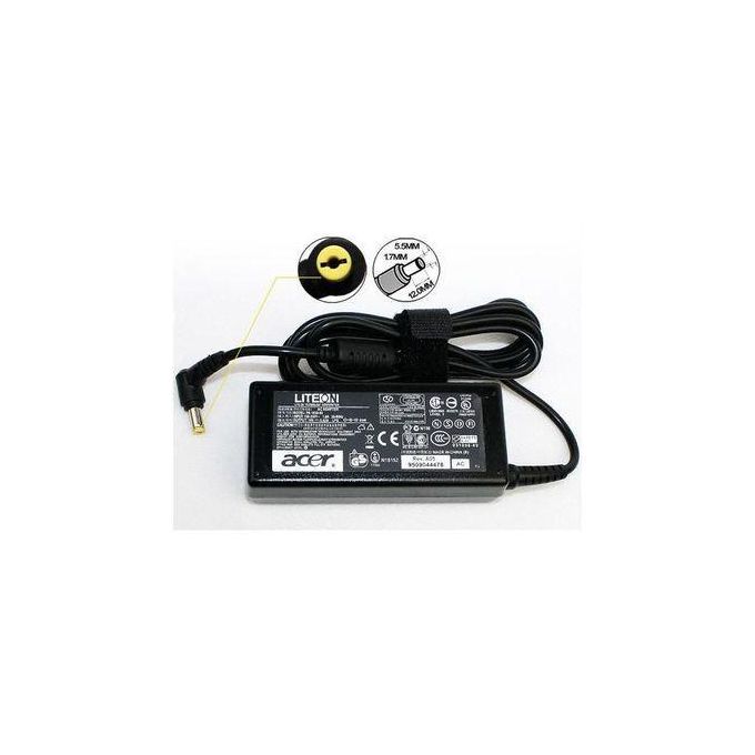 Acer 65W Laptop Charger Yellow Pin – 19V 3.42A Adapter for Aspire, TravelMate – 5.5mm Tip With Power Cable
