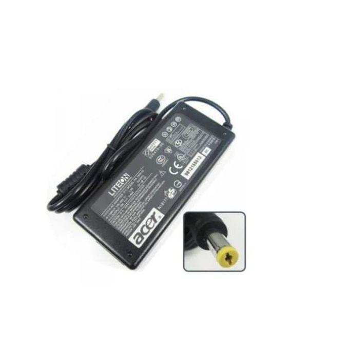Acer 65W Laptop Charger Yellow Pin – 19V 3.42A Adapter for Aspire, TravelMate – 5.5mm Tip With Power Cable