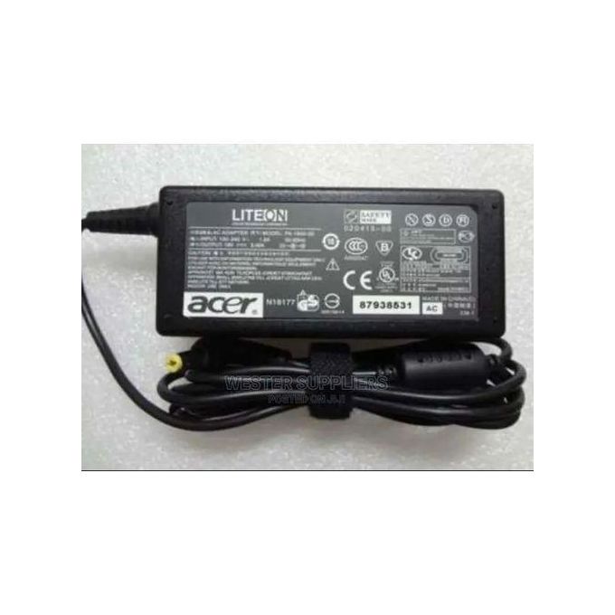 Acer 65W Laptop Charger Yellow Pin – 19V 3.42A Adapter for Aspire, TravelMate – 5.5mm Tip With Power Cable