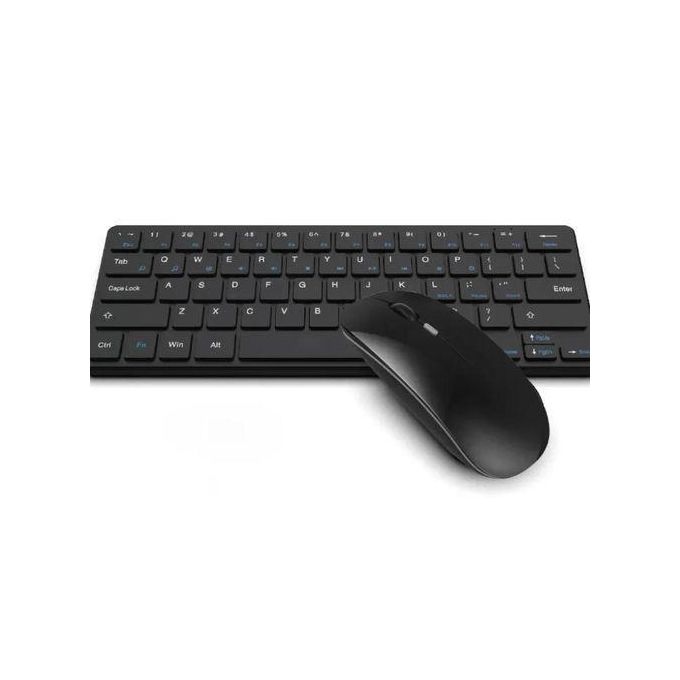 Wireless Mini Keyboard and Mouse Combo – 2.4GHz USB Receiver Compact Keyboard Set for Laptop, PC & Smart TV